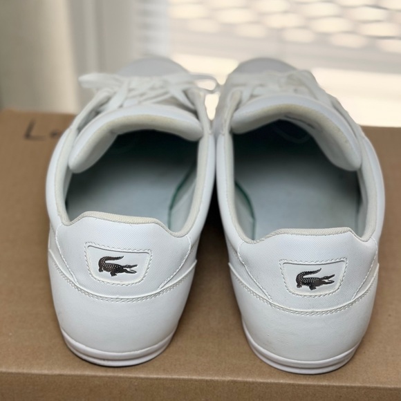 Lacoste White Leather Sneakers Men’s Size 13 Casual Shoes Clean Minimalist - Picture 8 of 8